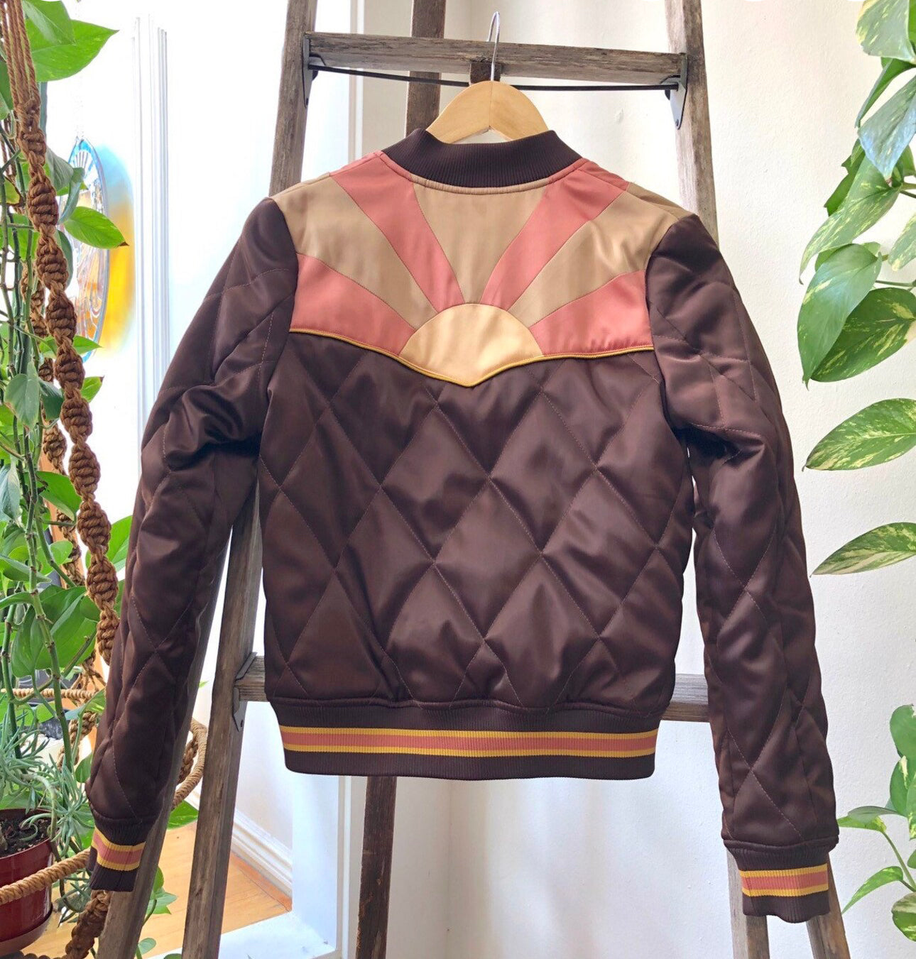 Classic Rock Couture bomber jacket in brown sugar.