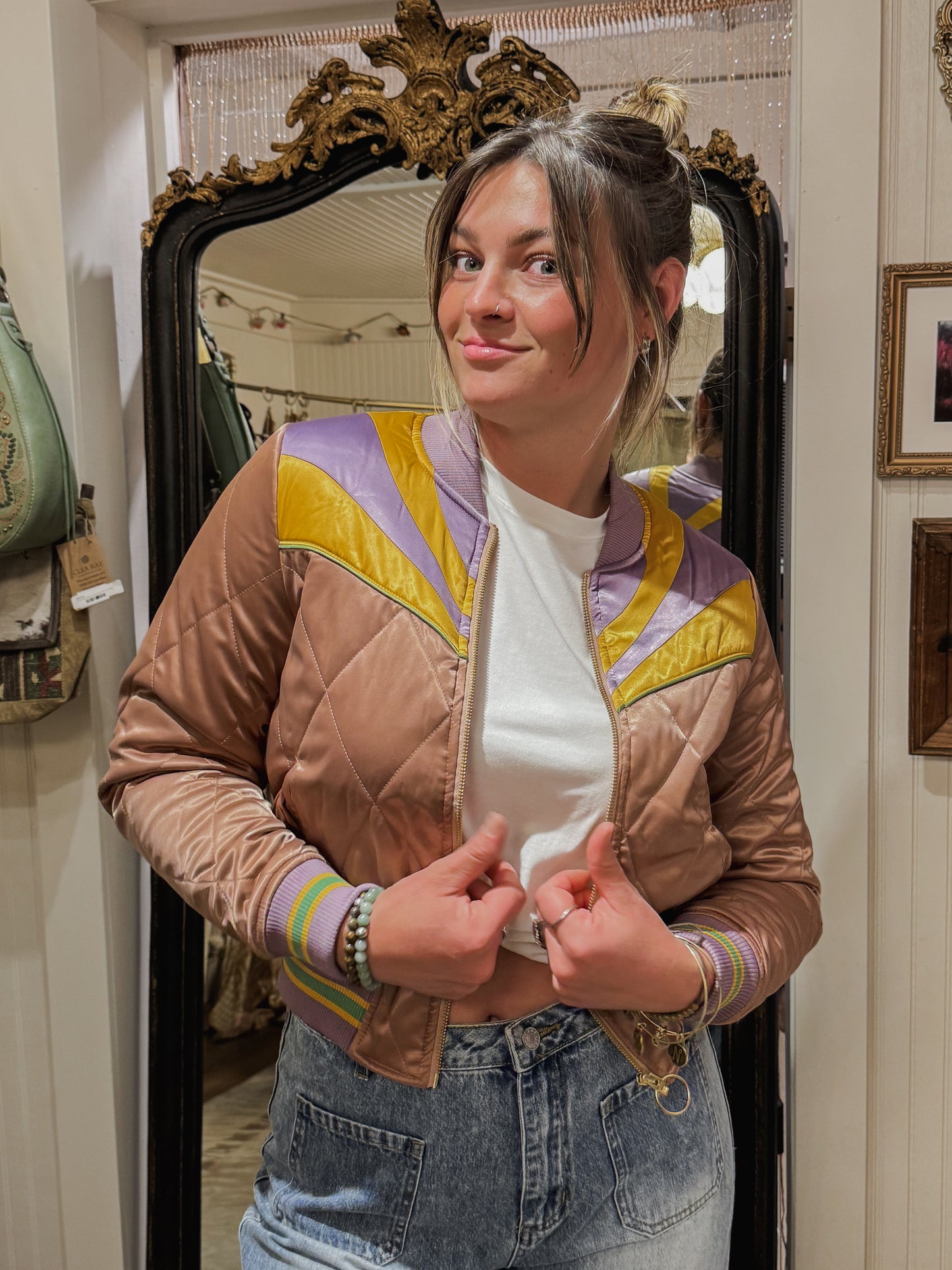 Class Rock Couture bomber jacket in Dusty Rose.