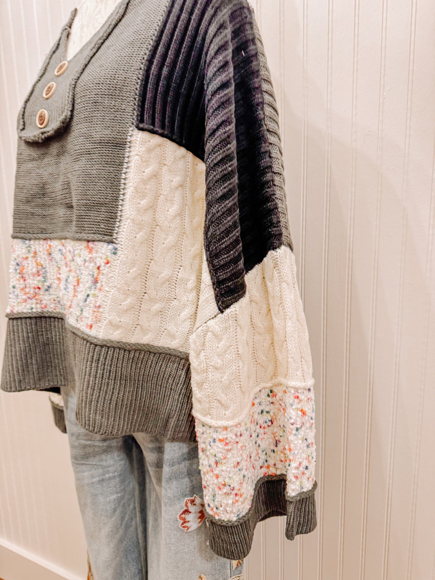 Chunky knit playful sweater.
